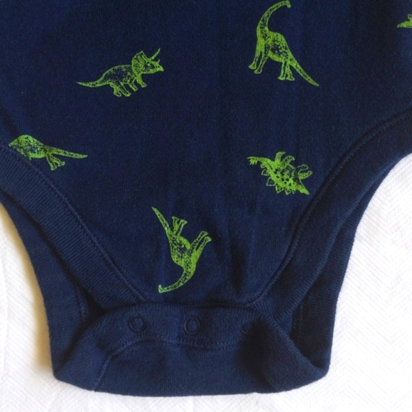 old navy dinosaur print long sleeve bodysuit diaper shirt 6-12 months baby boy - Picture 4 of 6
